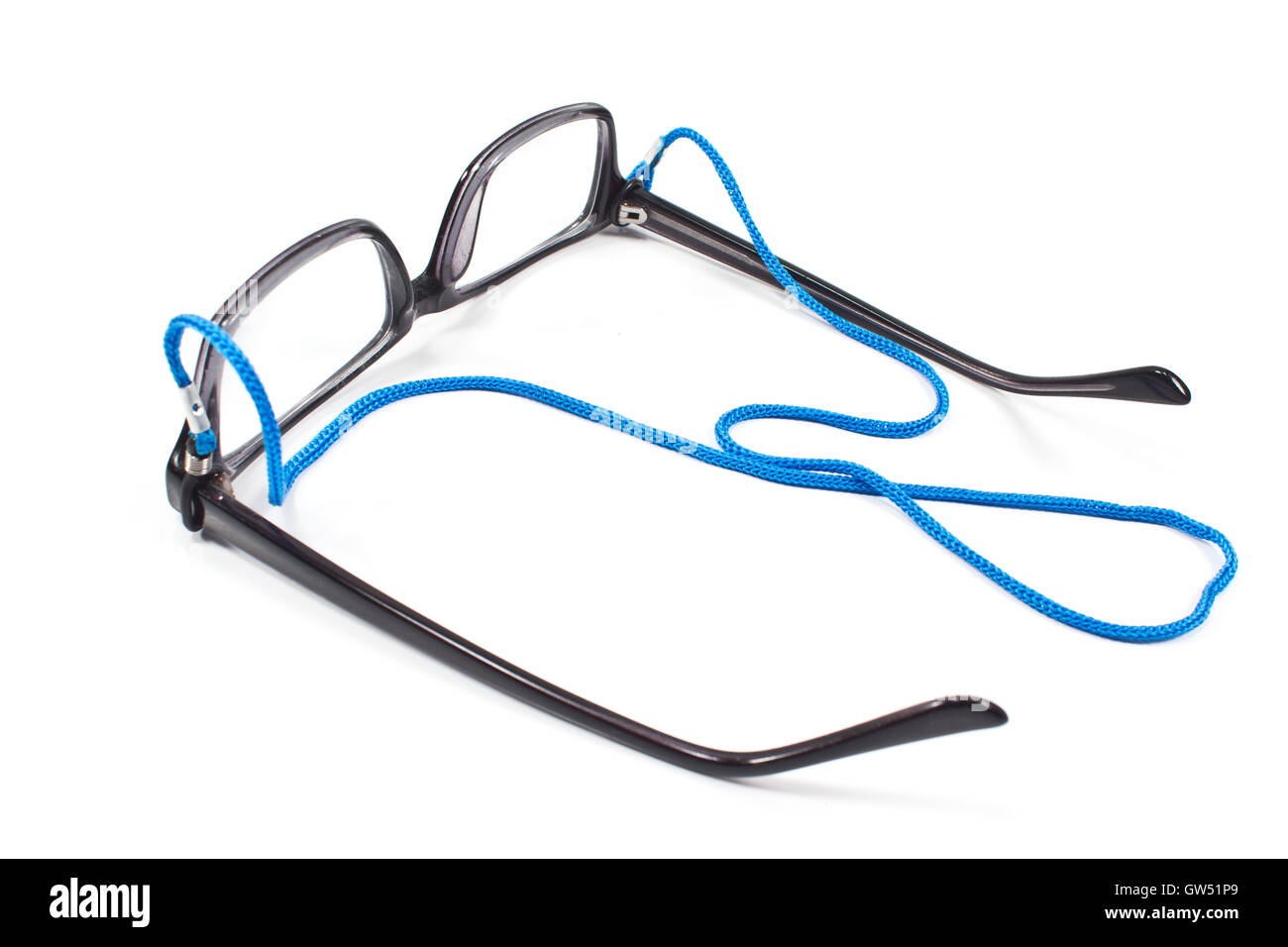 Eyeglasses with blue tape isolated on white Stock Photo Alamy