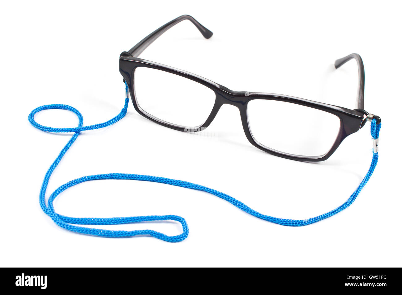 Eyeglasses with blue tape isolated on white Stock Photo Alamy