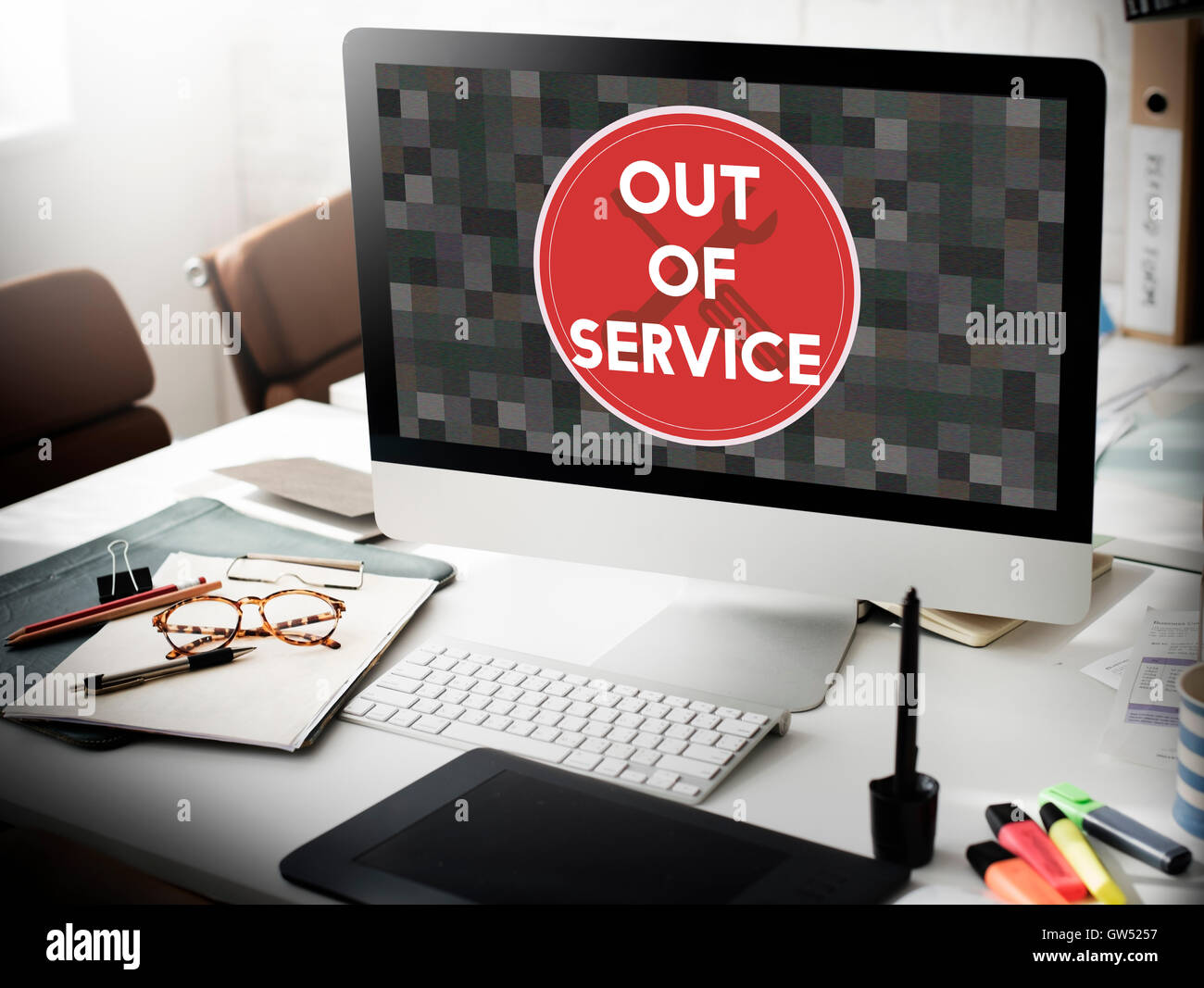 Out Of Service Sign Graphic Concept Stock Photo - Alamy