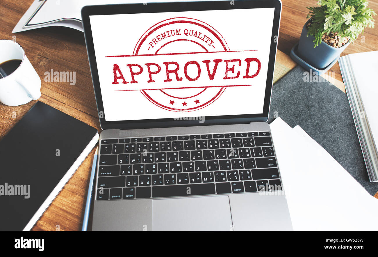 Approved Certified Business Stamp Concept Stock Photo - Alamy
