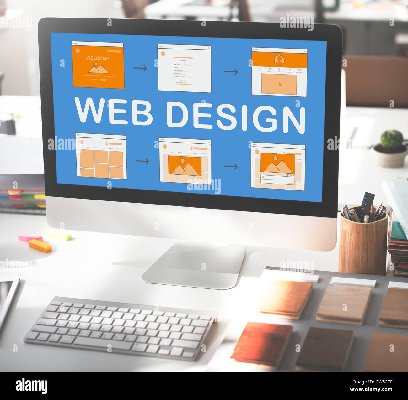 Web Design Work Website Development Concept Stock Photo - Alamy