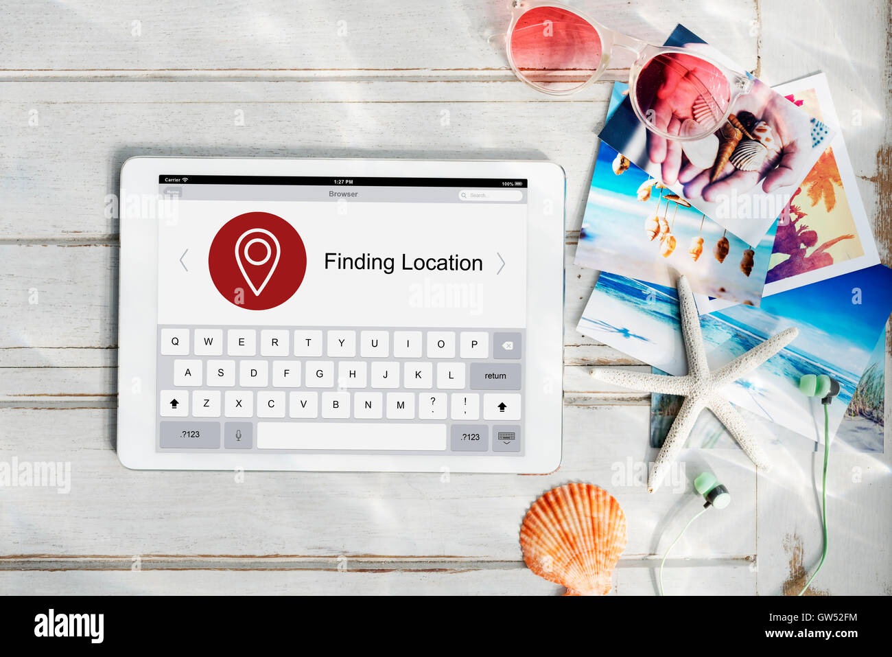 Location Finder Map Application Concept Stock Photo