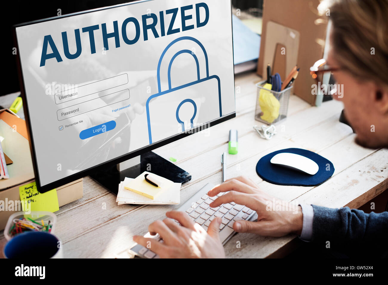 Authorized Accessibility Network Security System Concept Stock Photo