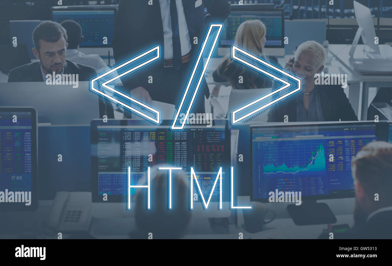 Computer Code HTML Symbol Graphic Concept Stock Photo - Alamy