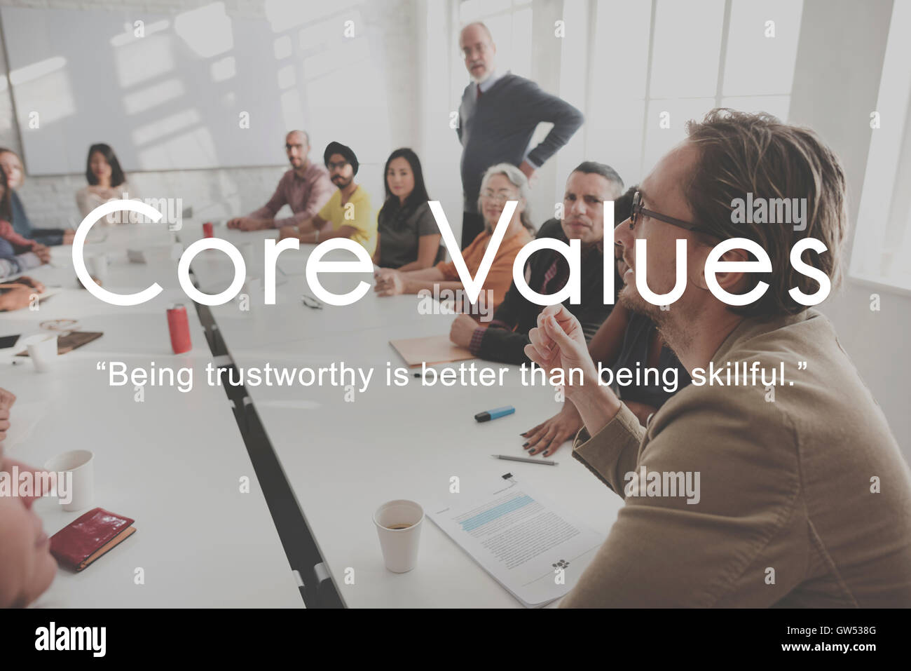 Core Values Goals Mission Business Purpose Concept Stock Photo - Alamy
