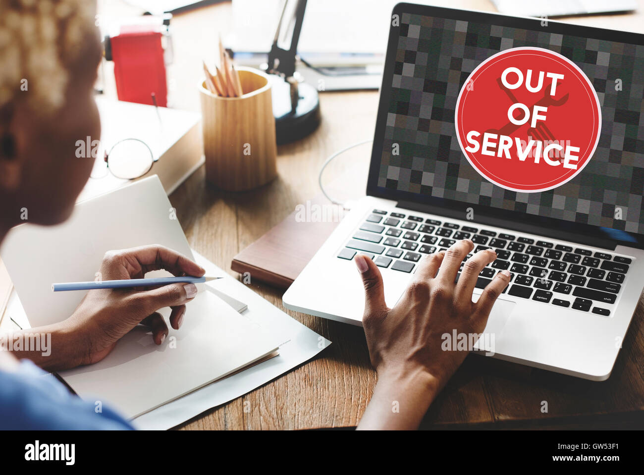 Out Of Service Sign Graphic Concept Stock Photo