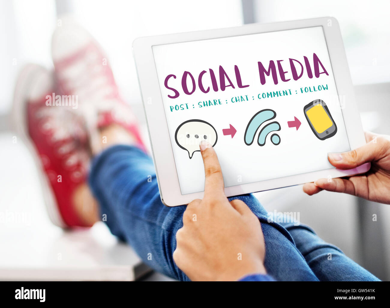 Social Media Communication Message Connecting Concept Stock Photo - Alamy