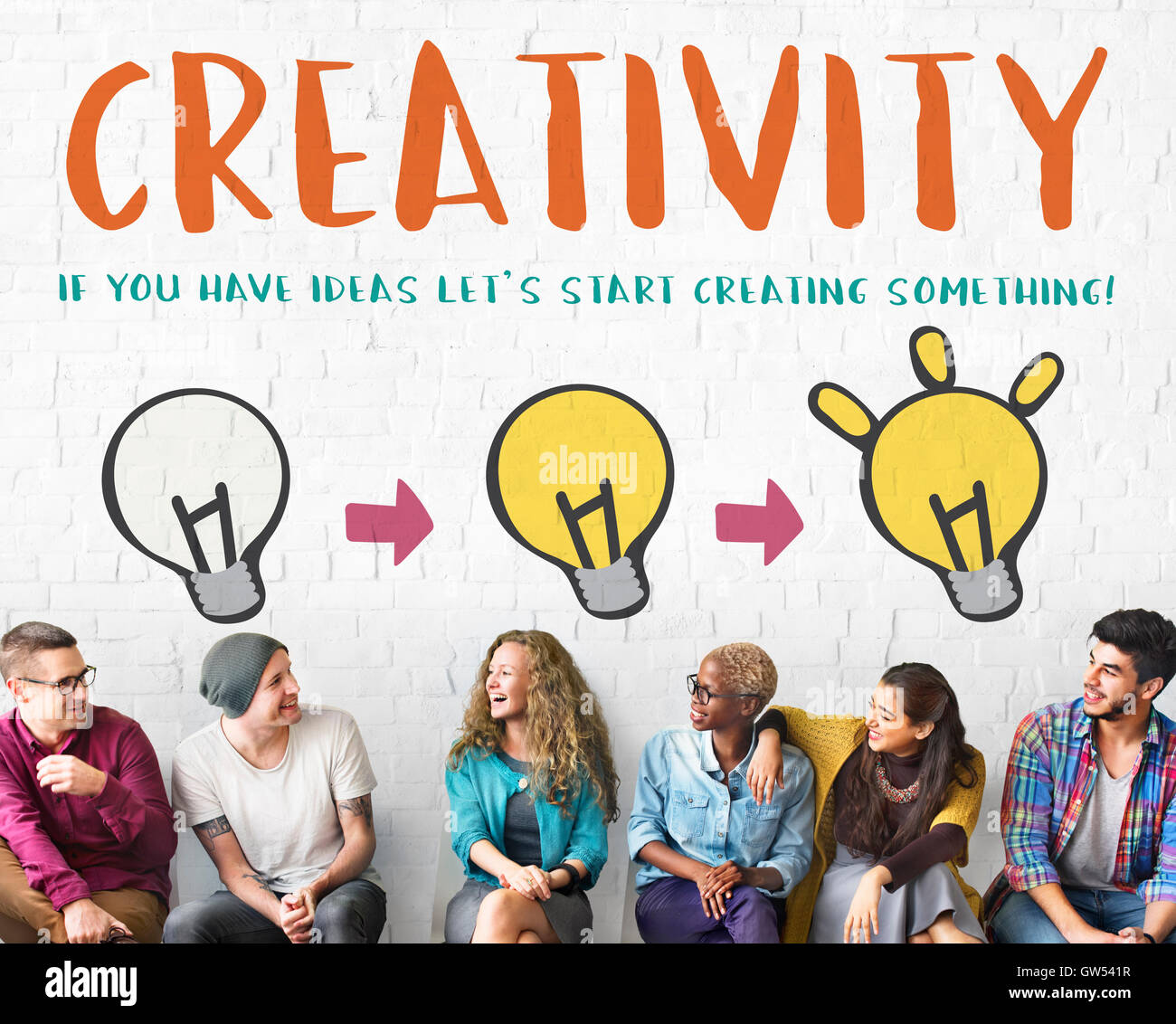 Creativity Create Ligting Bulb Graphic Concept Stock Photo - Alamy
