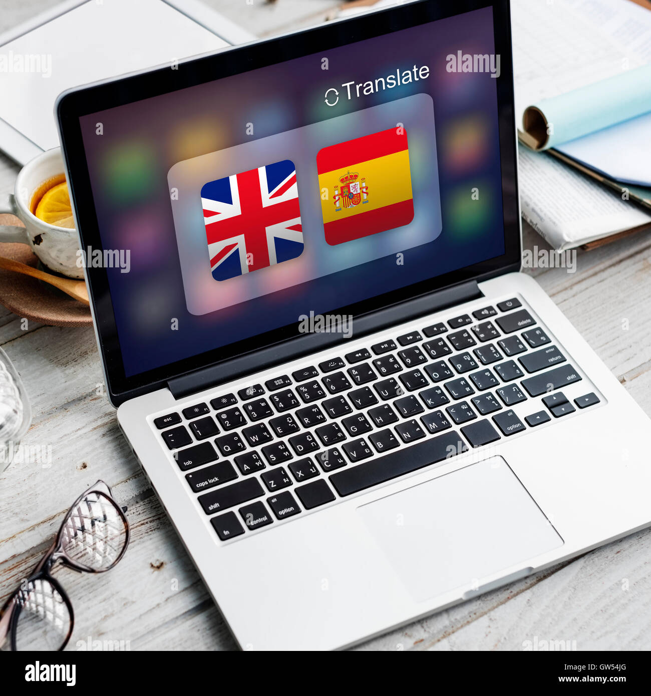 Flag Countries Foreign Word Translation Concept Stock Photo Alamy