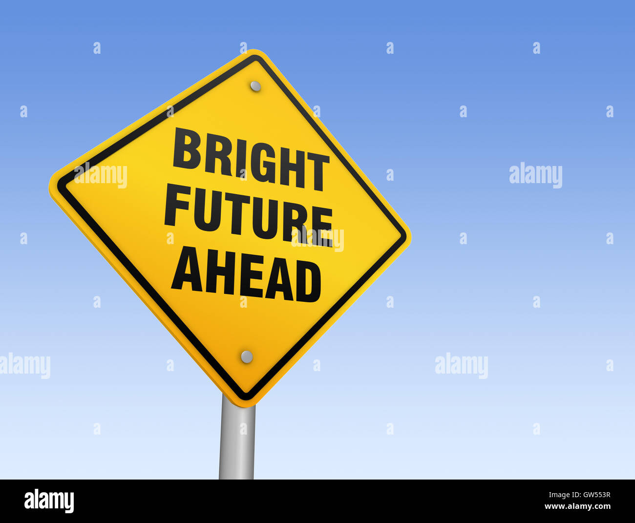 bright future ahead road sign 3d illustration Stock Photo - Alamy