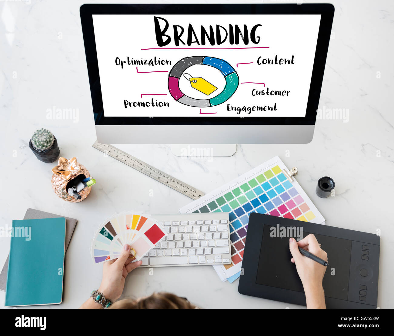 Branding Promotion Commercial Marketing Advertising Concept Stock Photo