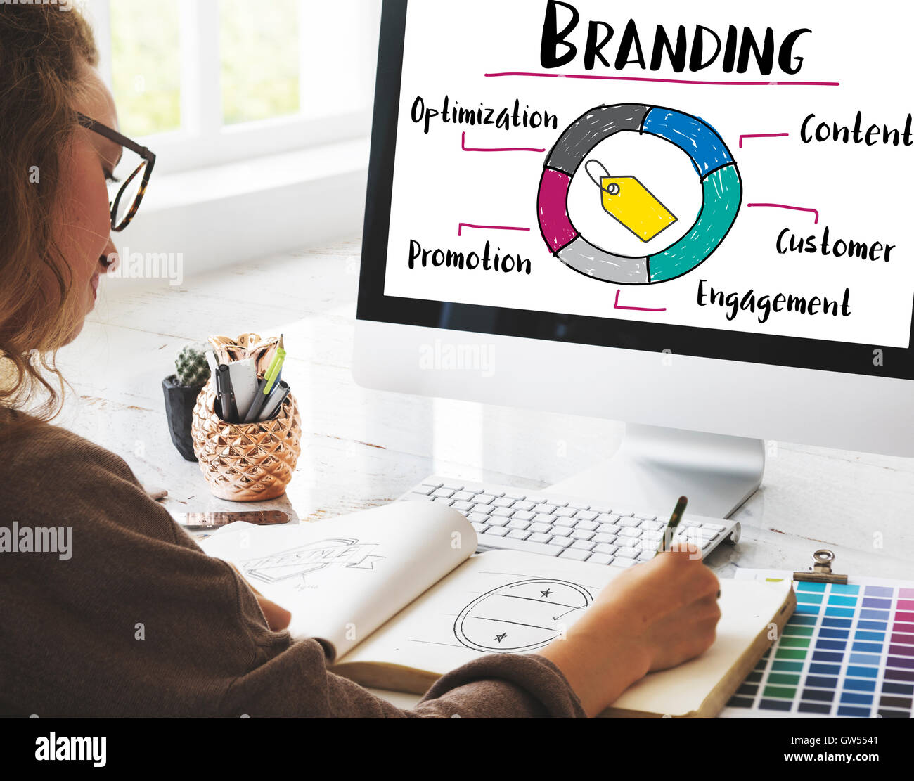 Branding Promotion Commercial Marketing Advertising Concept Stock Photo