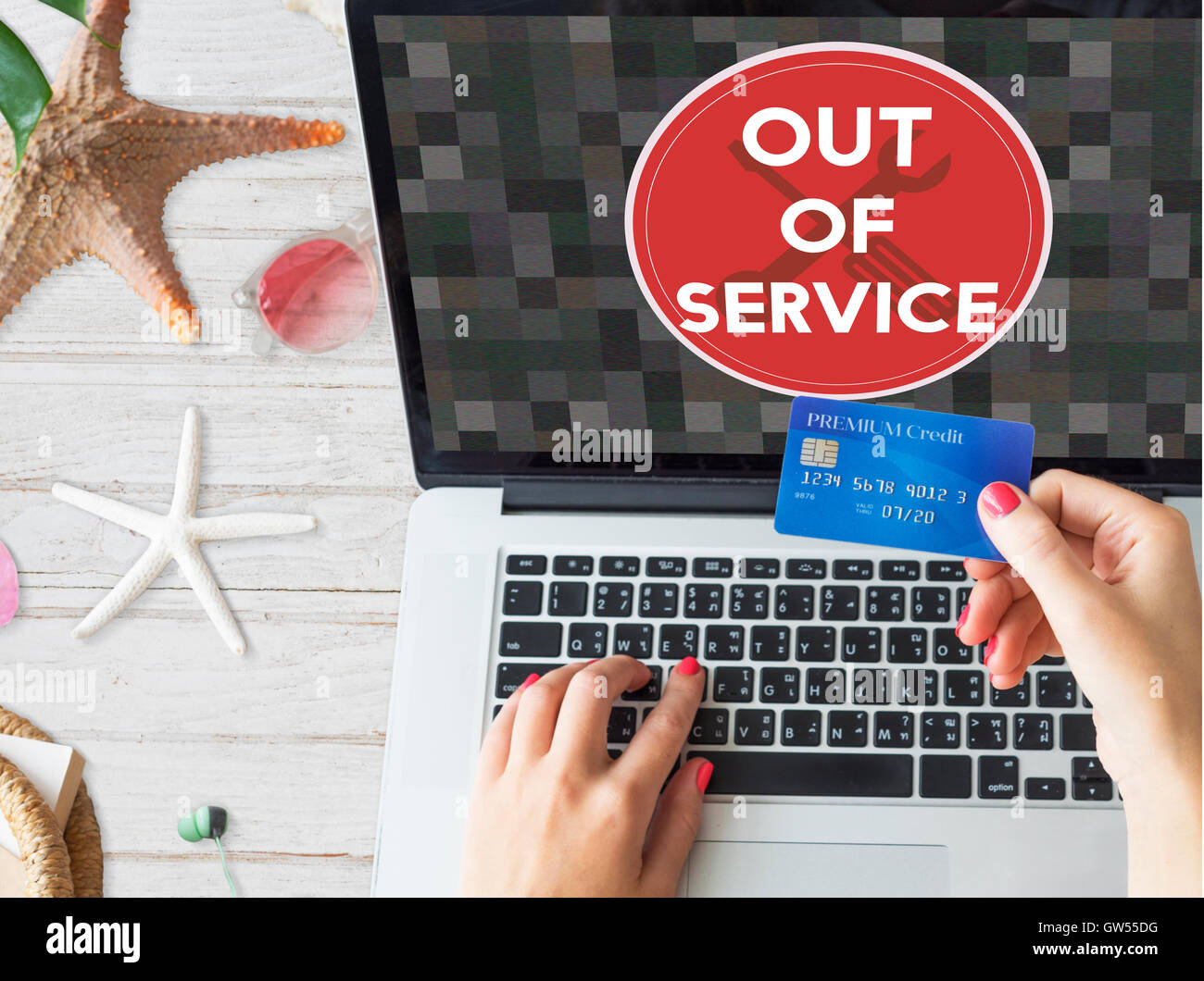 Out Of Service Sign Graphic Concept Stock Photo - Alamy