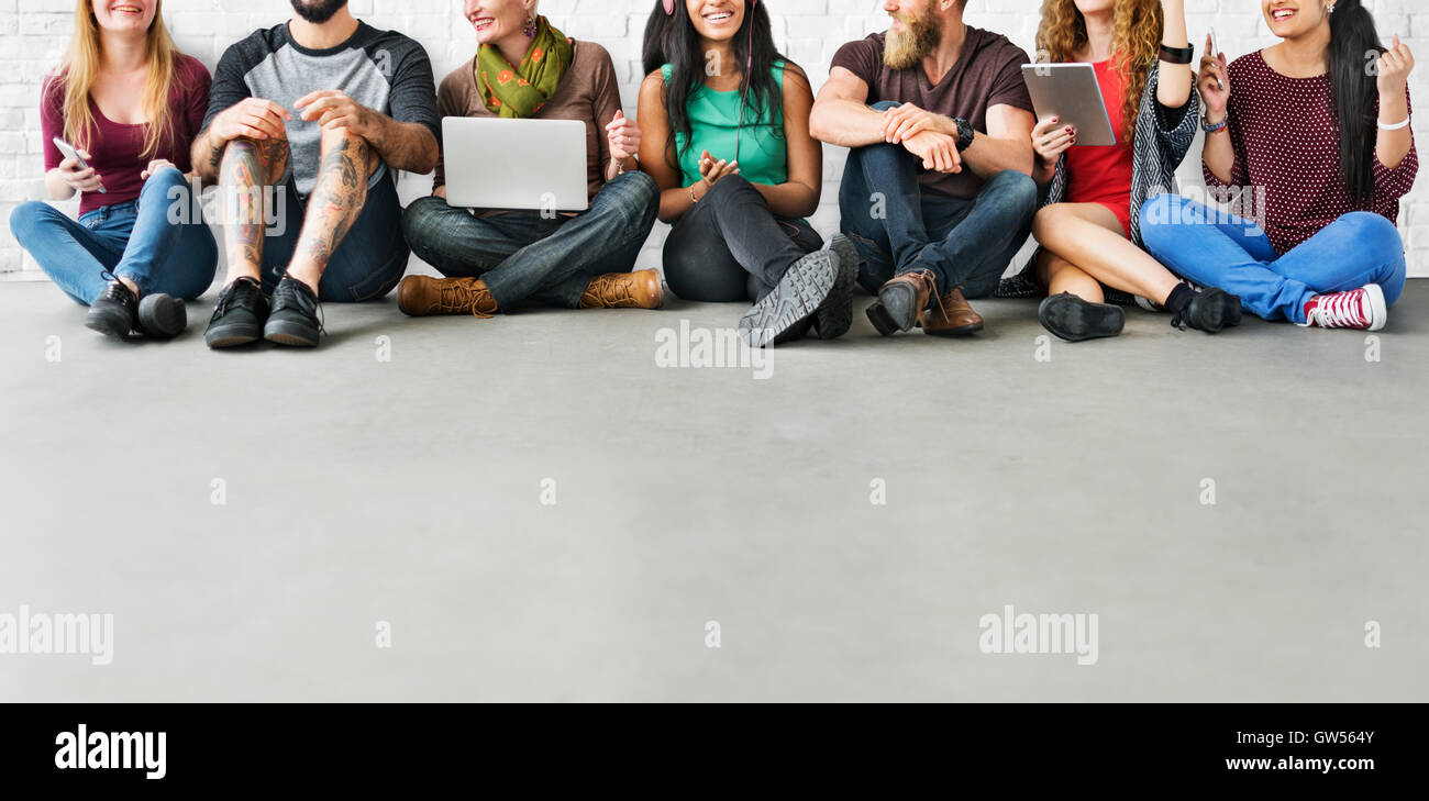 Diverse Group of People Community Togetherness Technology Concept Stock ...