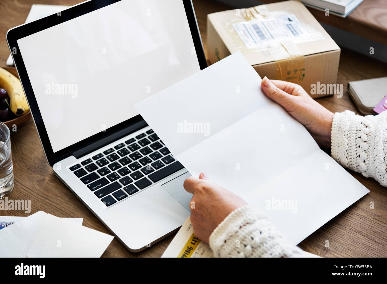 Online Shopping Shopaholic Materialistic Package Copy Space Concep Stock Photo