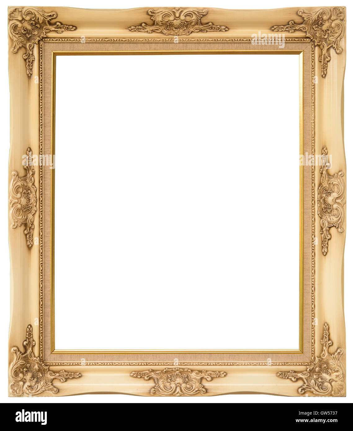 wooden vintage frame with clipping path Stock Photo