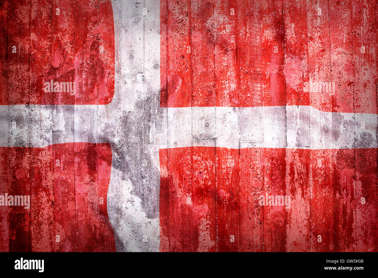 Grunge style of Denmark flag on a brick wall for background Stock Photo ...