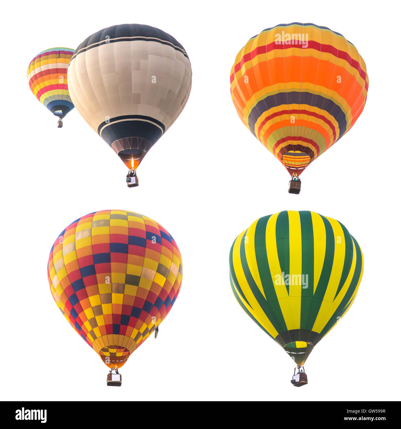 colorful hot air balloons isolated on white background Stock Photo - Alamy