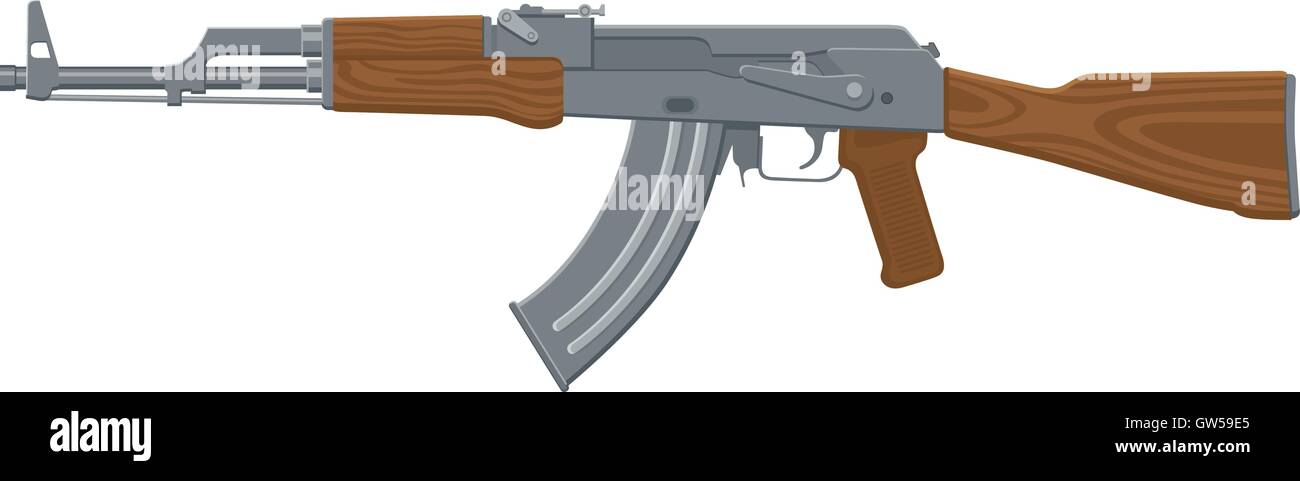 Sub machine gun assault rifle vector design Stock Vector