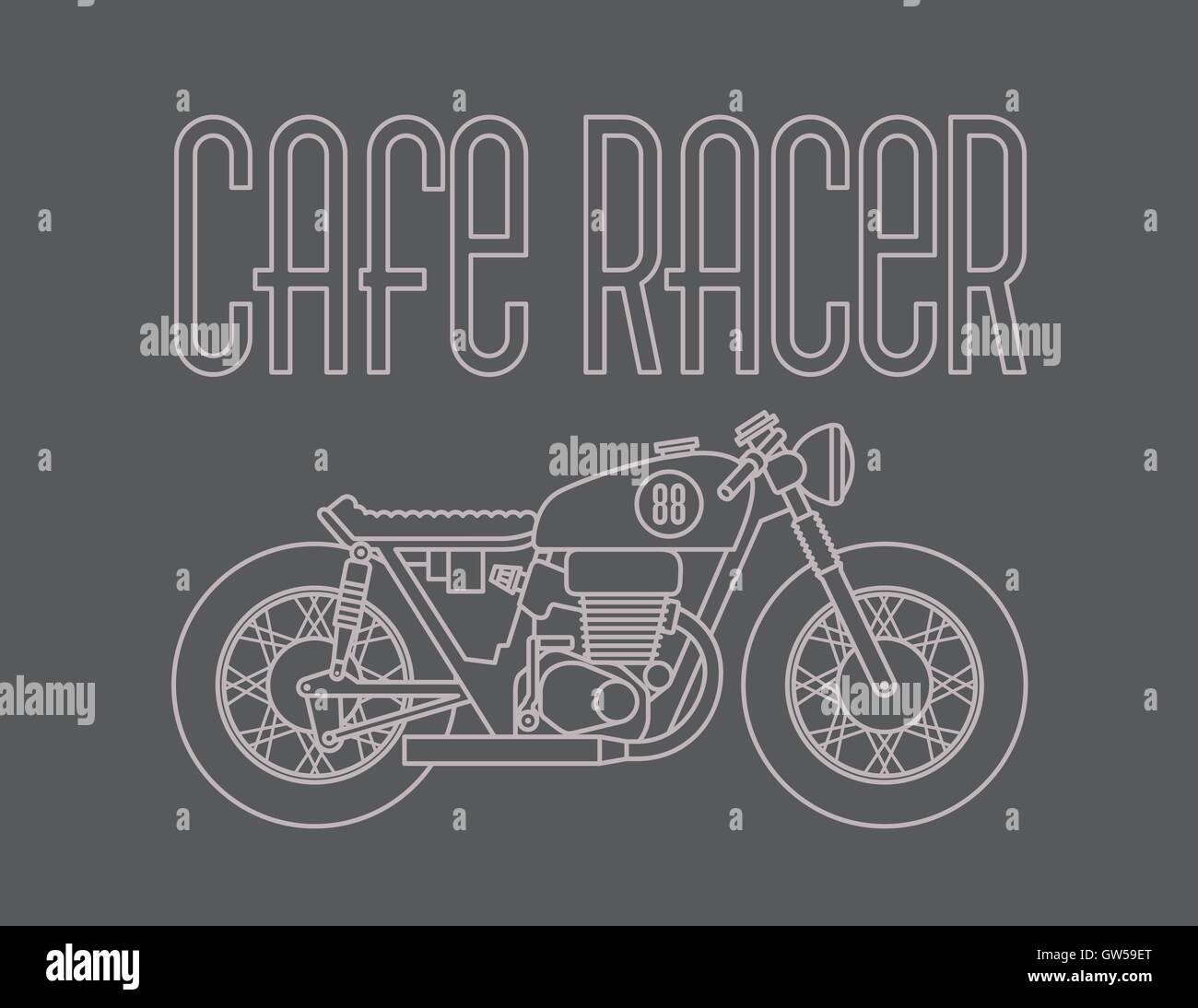 Cafe Racer Motorcycle Vector Design. Vintage motorcycle with Cafe Racer