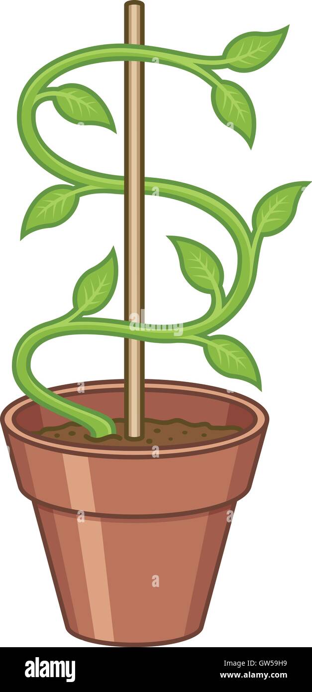 Money tree cartoon vector illustration. Plant grows in the shape of a dollar sign. Stock Vector