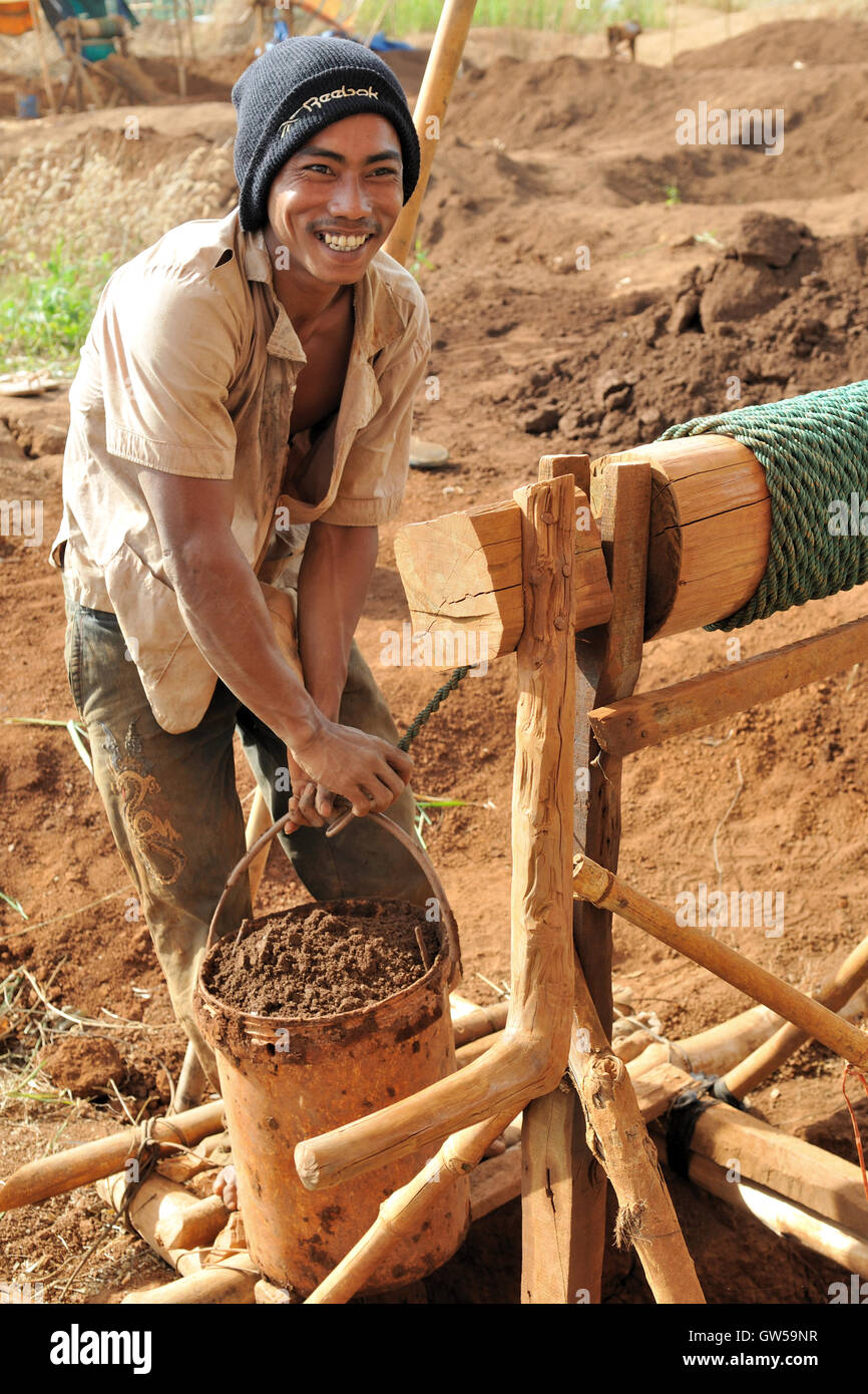Zircon Mine Miner at Well Stock Photo Alamy