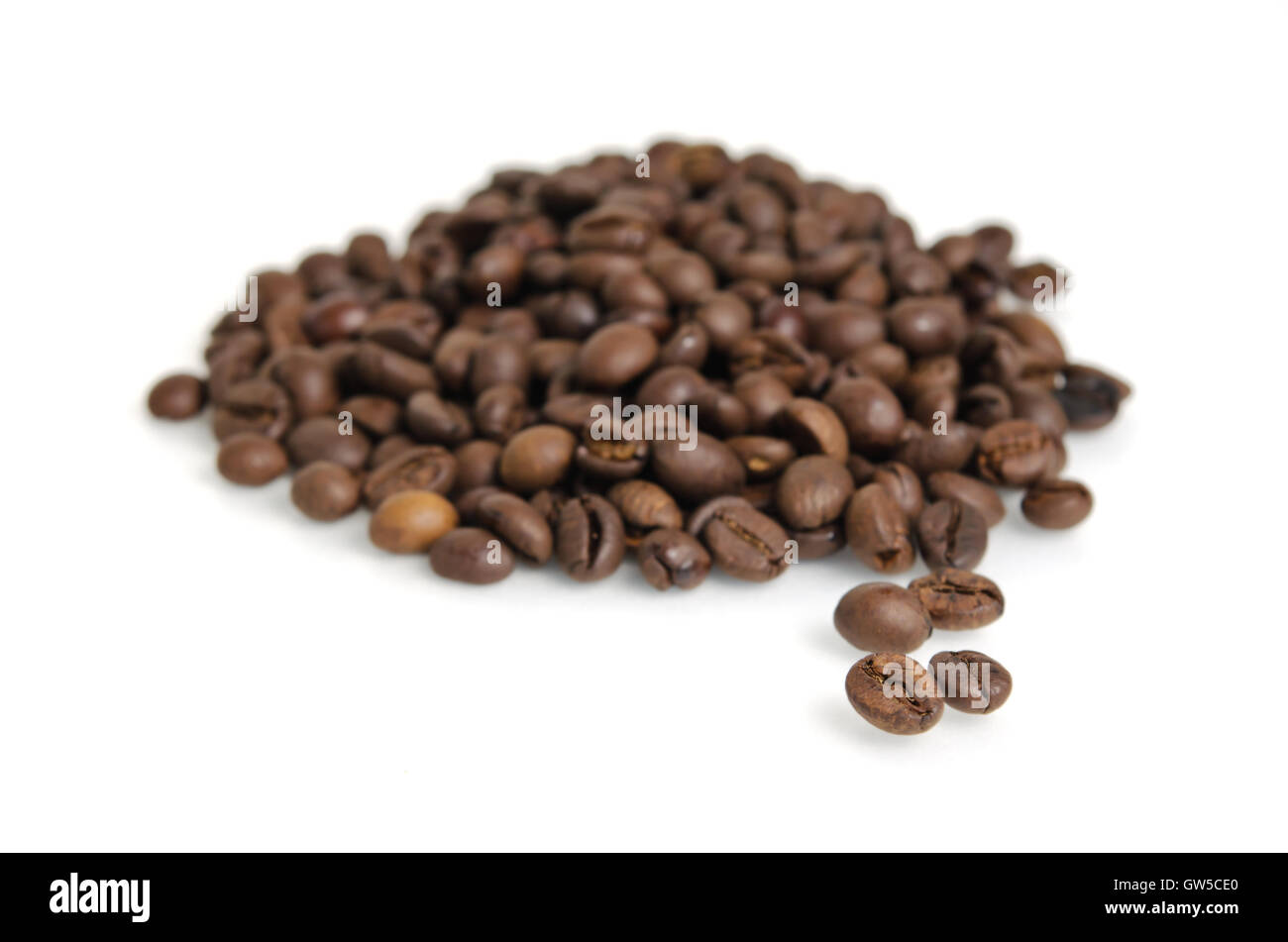 Heap of roasted coffee beans isolated on white Stock Photo - Alamy