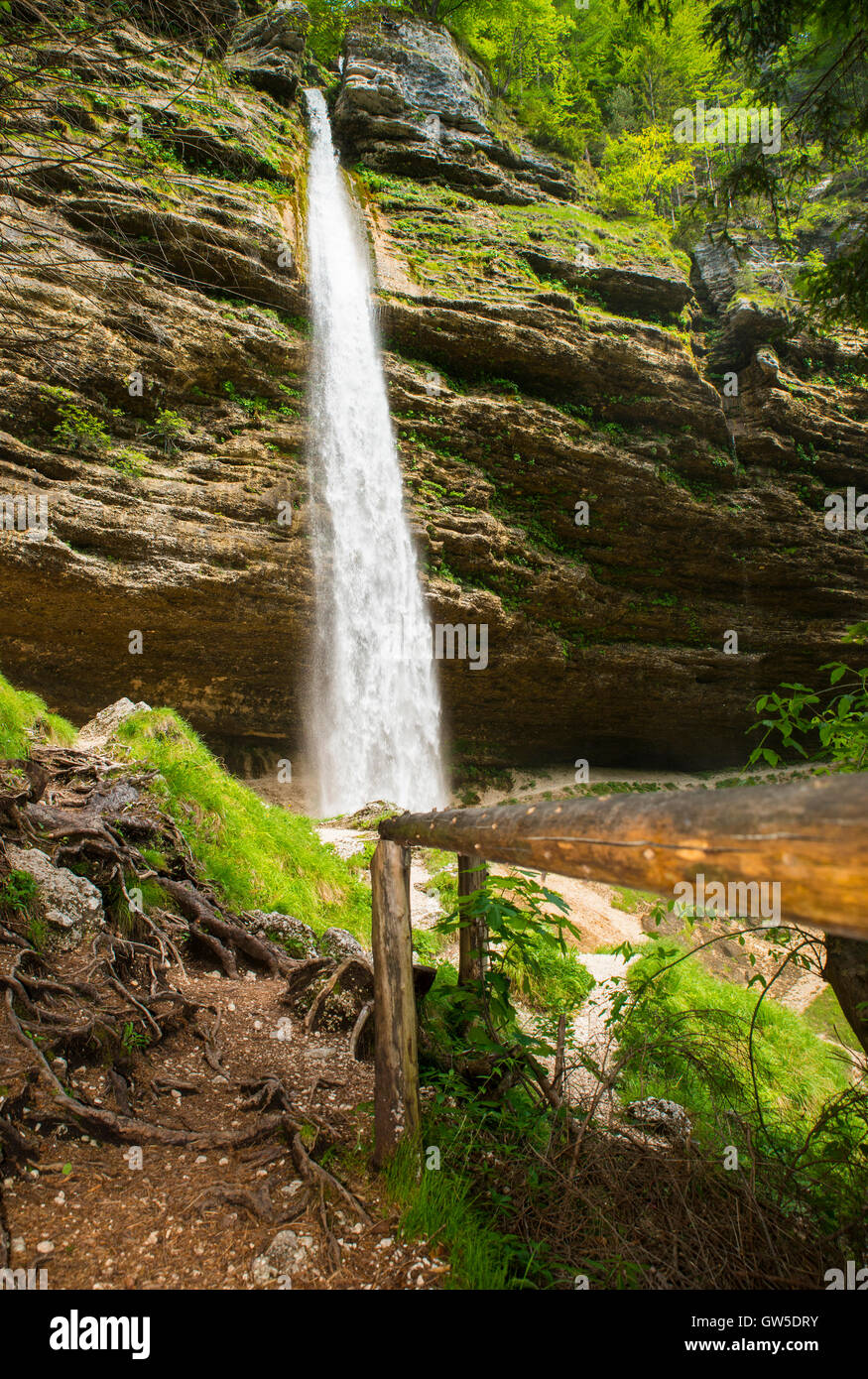 Pericnik waterfall, Slovenia Stock Photo