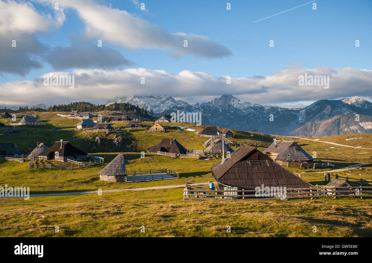 Velika Planina hill, tourist attraction and destination, Slovenia Stock Photo