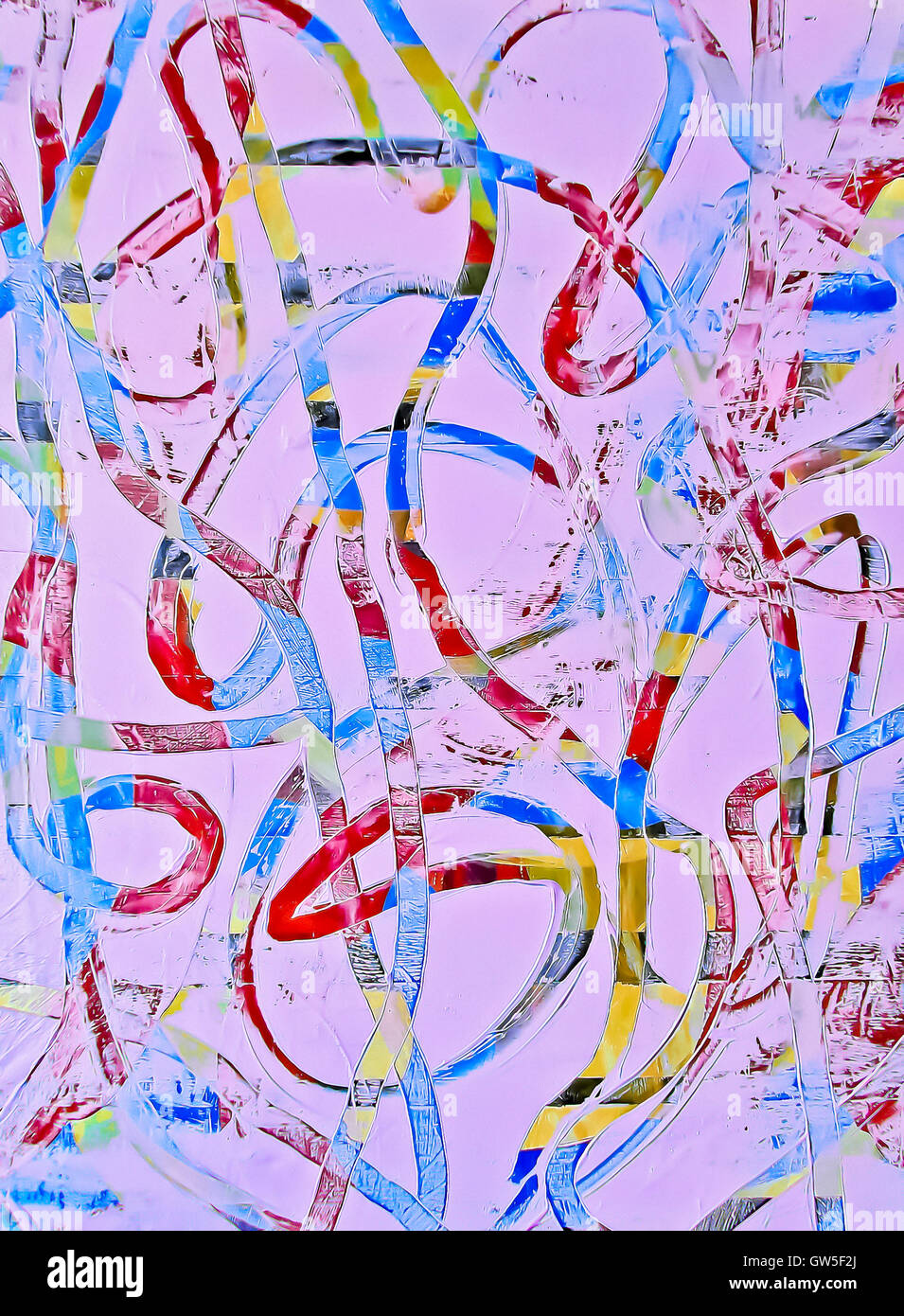 Memory Traces. Abstract painting showing the texture of a brush. The