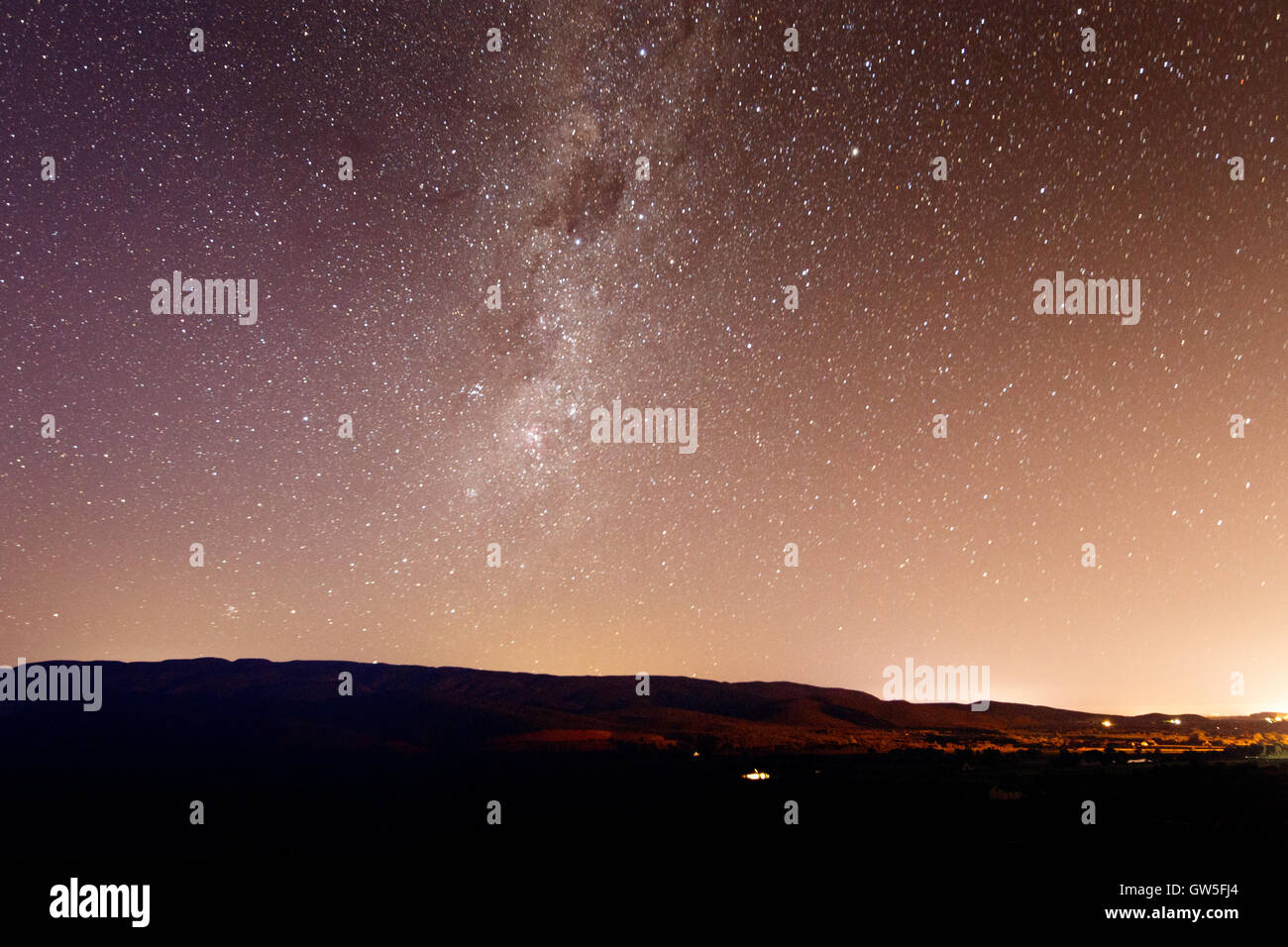 The Landscape of The Milky Way - The Milky Way is the galaxy that contains our Solar System. Its name "milky" is derived from it Stock Photo