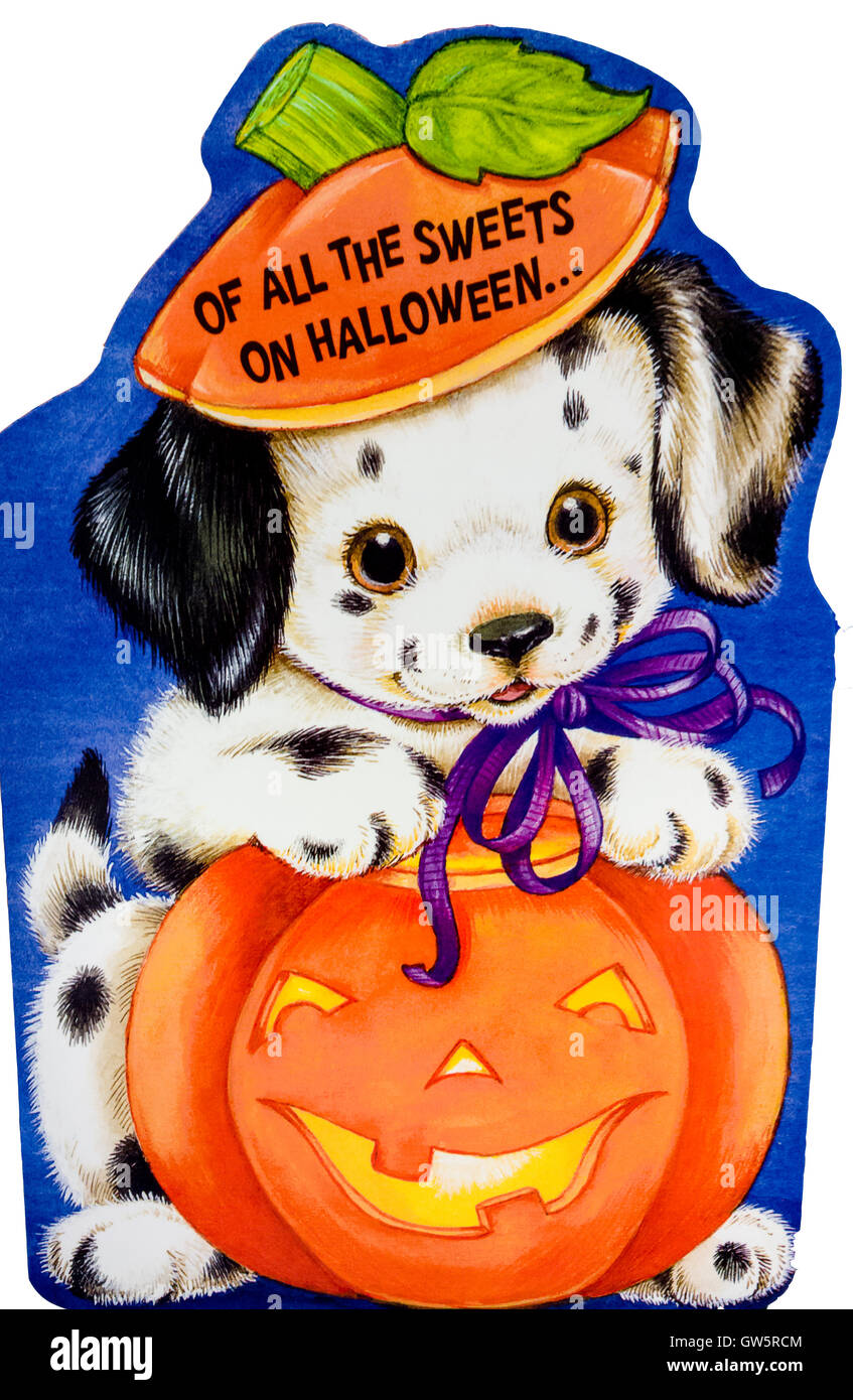 Halloween cartoon card cute puppy hi-res stock photography and images -  Alamy