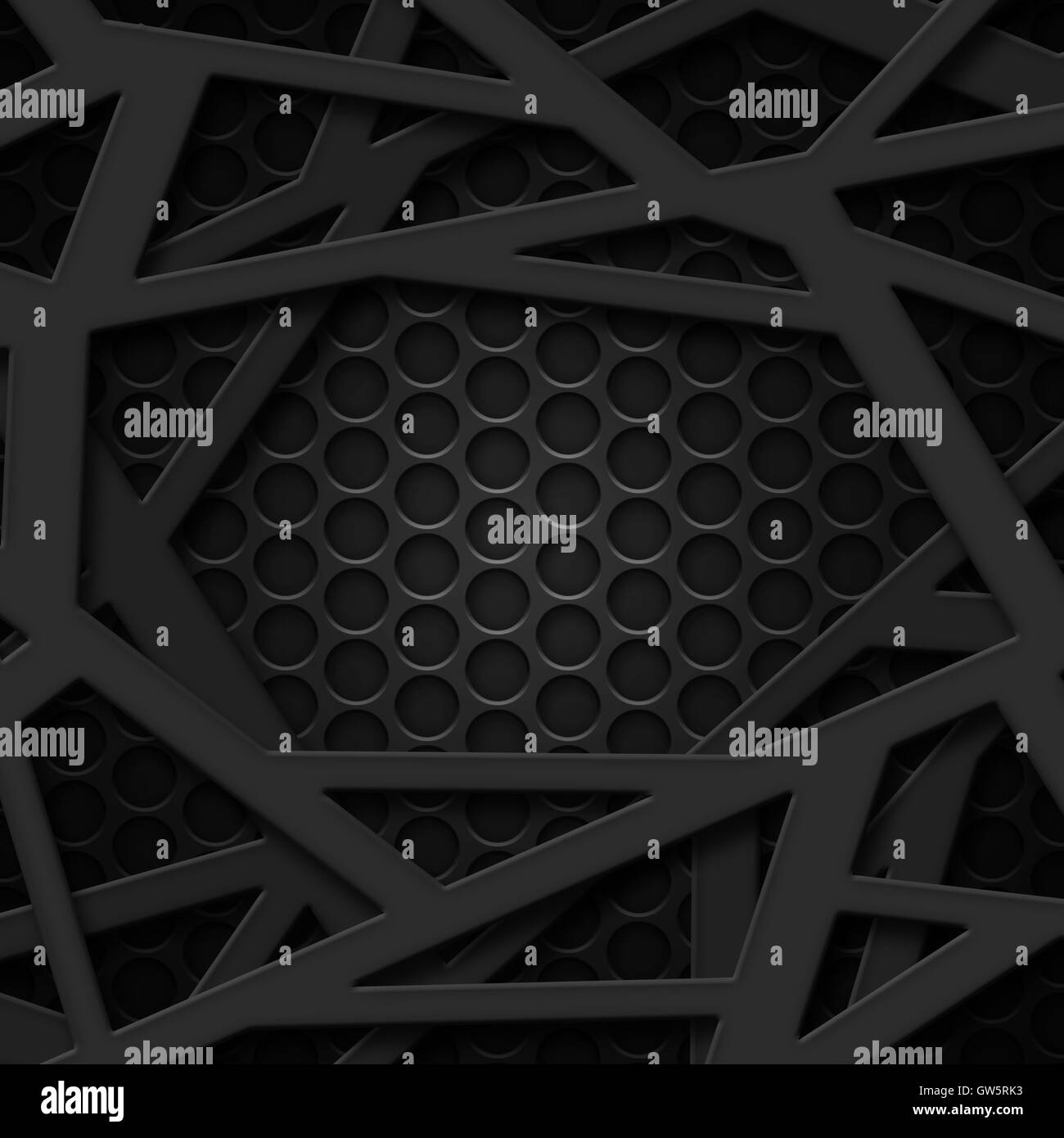 set 8. gray frame on black carbon fiber mesh. metal background and texture. 3d illustration. Stock Photo