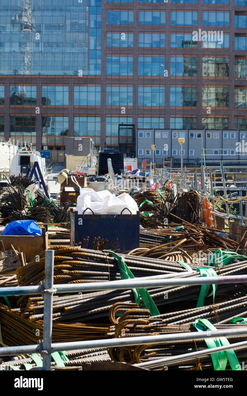 Building equipment on a floating dock in London Stock Photo Alamy