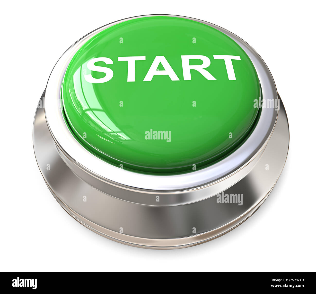 3d render of a Green Start Button. Stock Photo