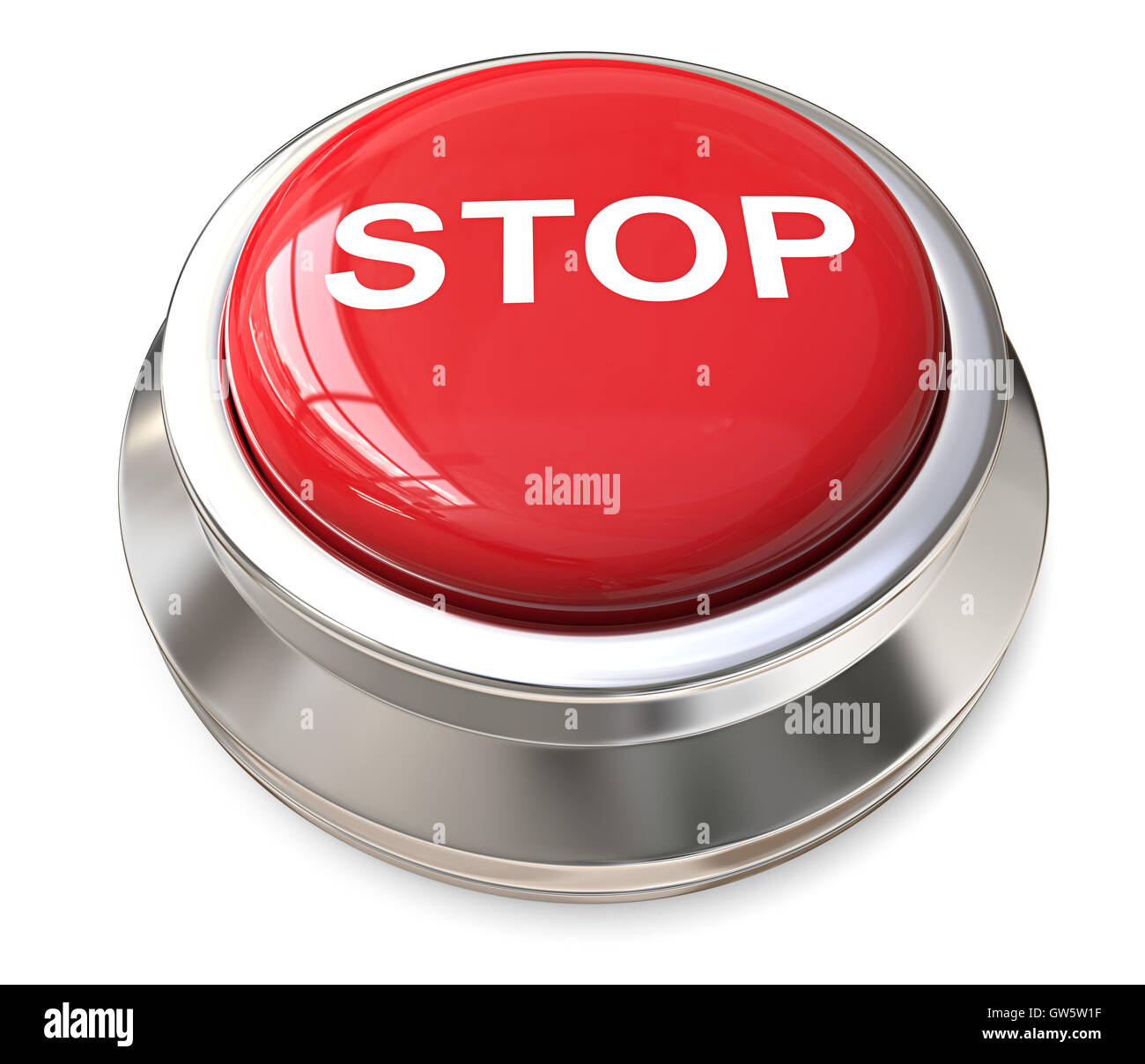 3d render of a Red Stop Button Stock Photo Alamy