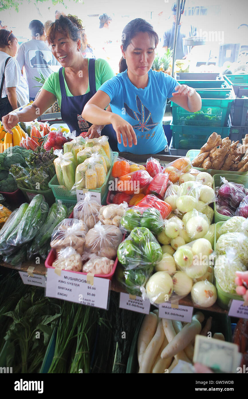 HILO, HAWAII JUL 13, 2013 Fresh, locally grown fruits and vegetables