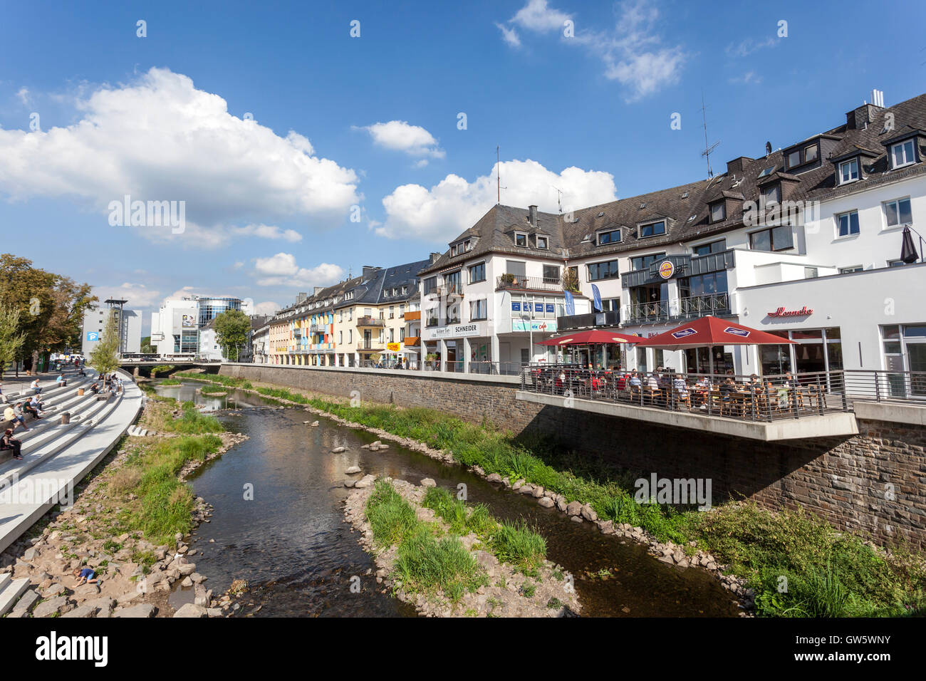 Rriver Sieg in the city of Siegen, Germany Stock Photo