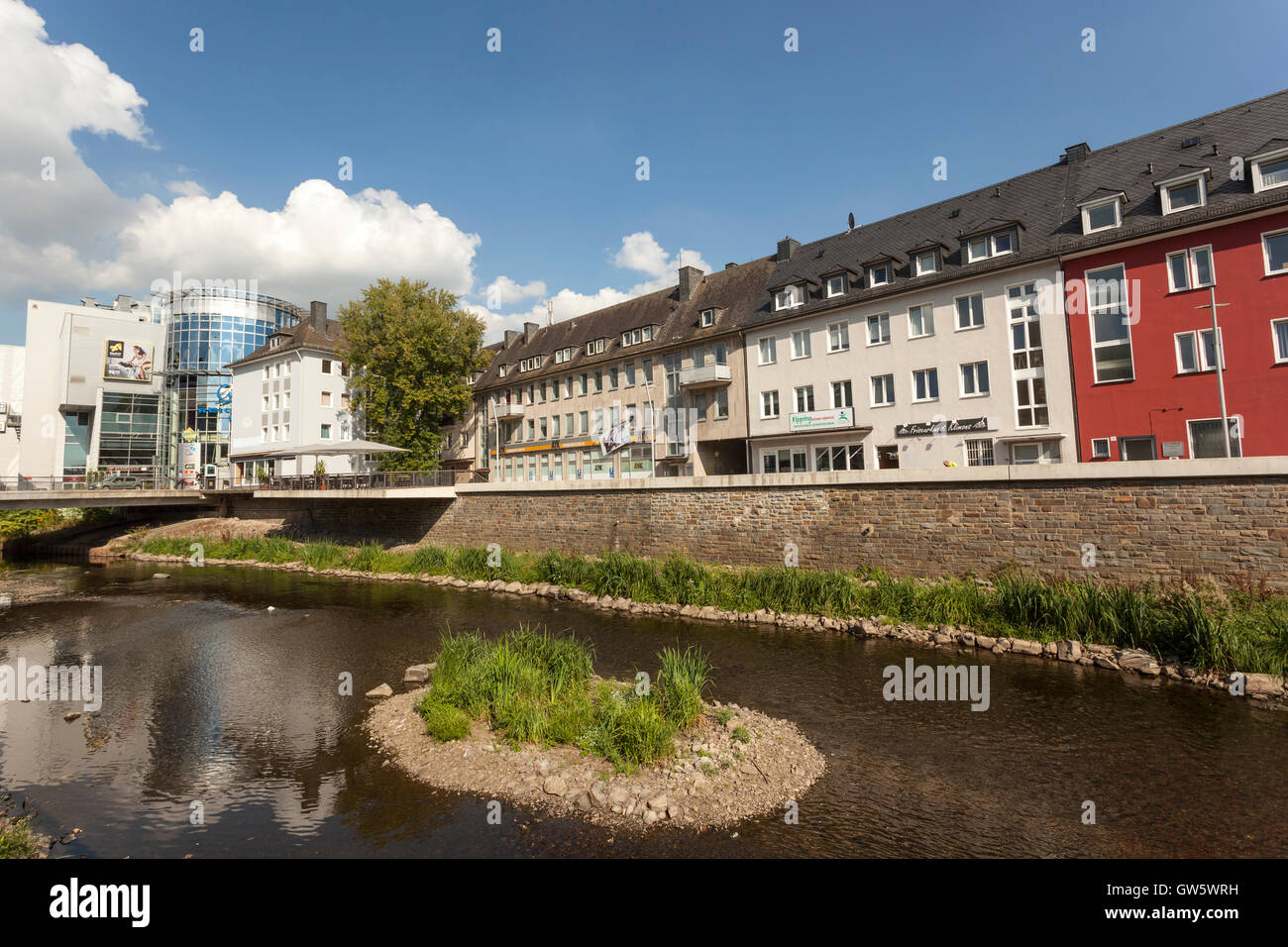 River Sieg in the city of Siegen, Germany Stock Photo