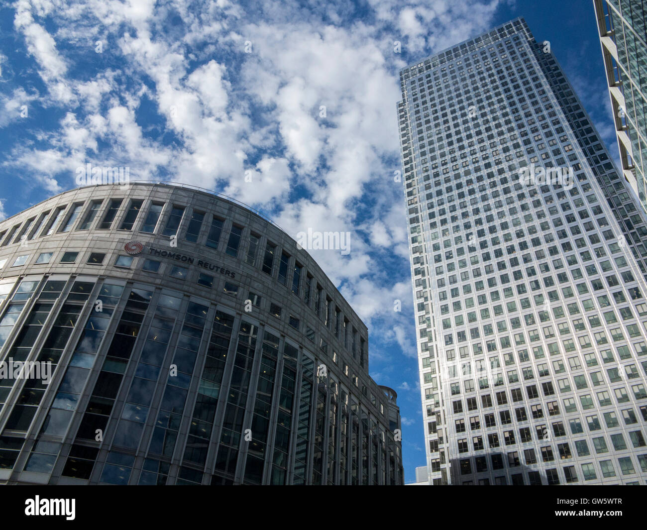 The ticker tape world news at the Reuters Centre in Canary Wharf with