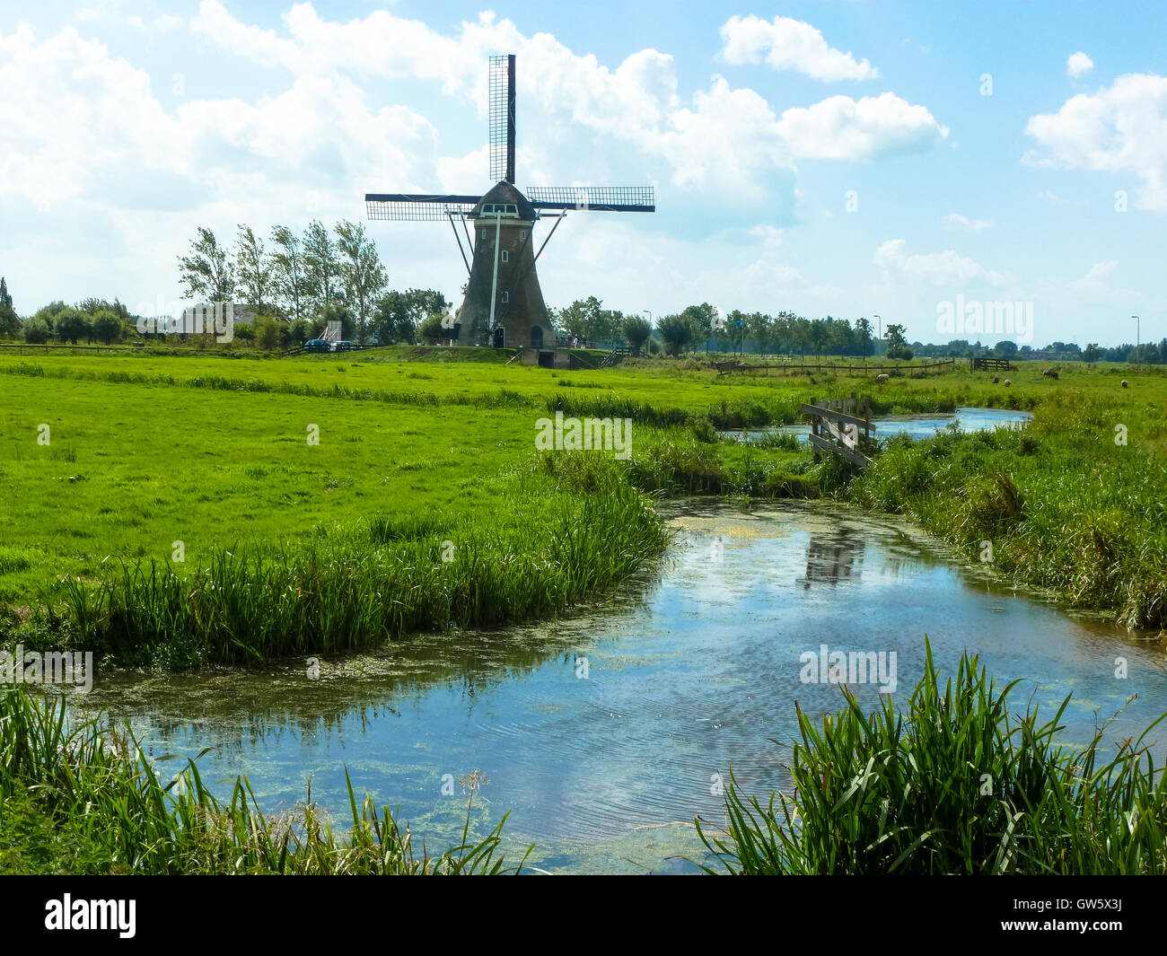 windmill in krimpenerwaard holland Stock Photo