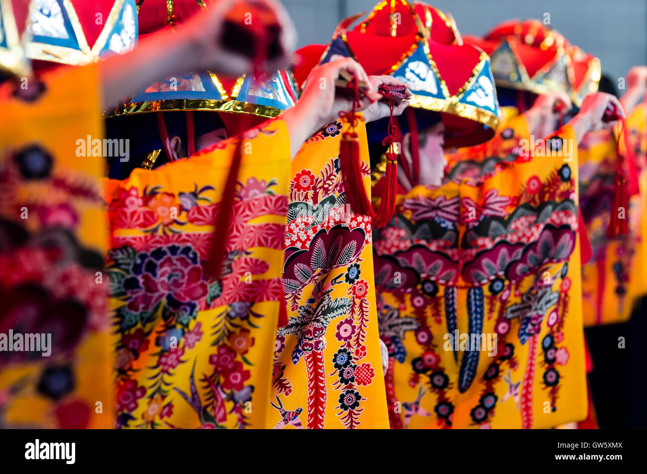 Ryukyu dance. Okinawa traditional dance. Stock Photo