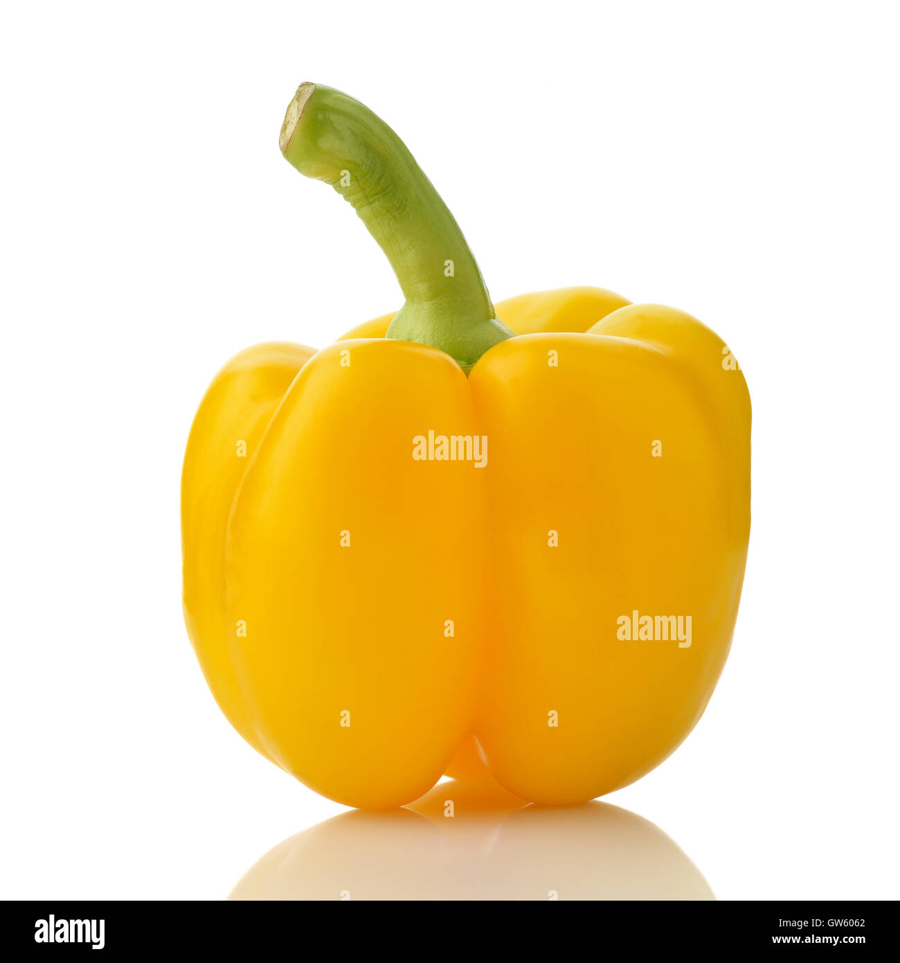 Front View of Yellow Bell Pepper on White Background Stock Photo Alamy
