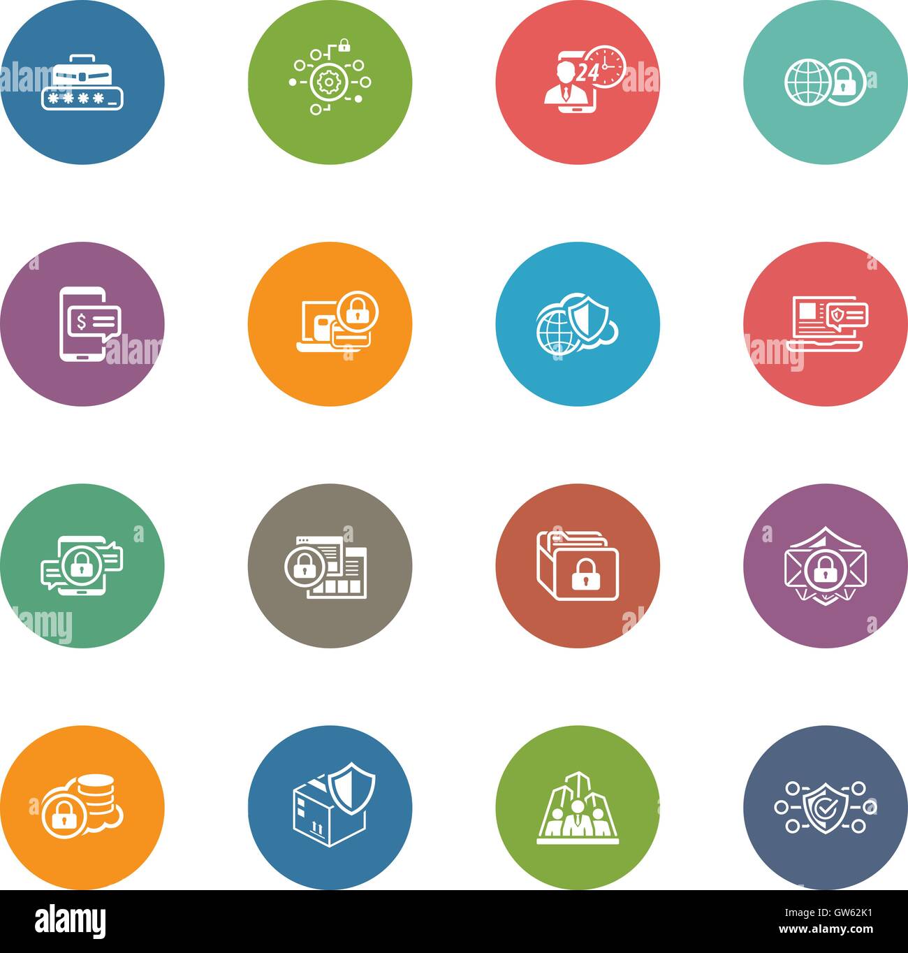 Flat Design Security and Protection Icons Set Stock Vector Image & Art ...