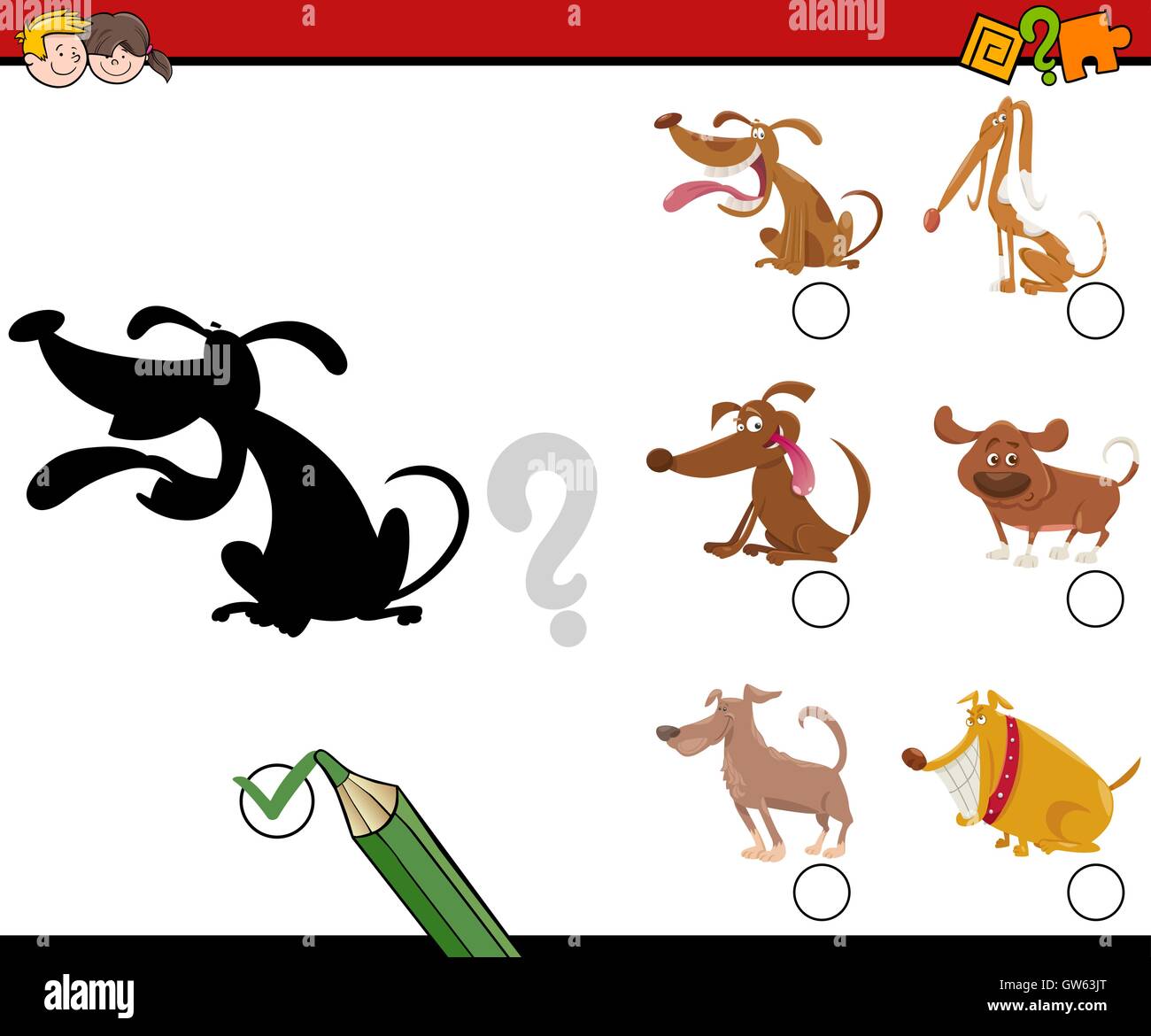 shadows activity with dogs Stock Vector Image & Art - Alamy