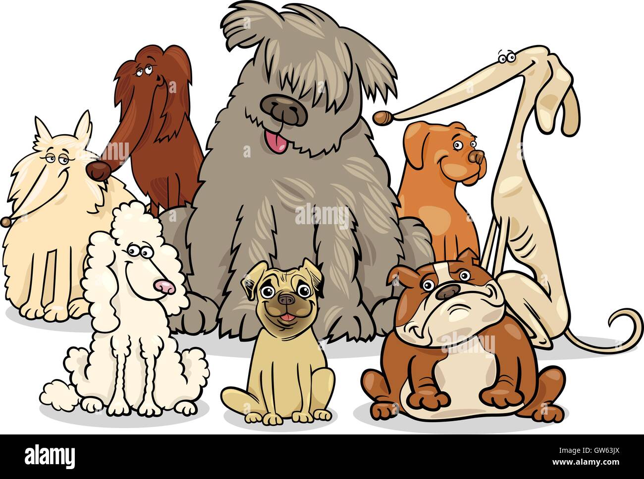 cartoon purebred dogs group Stock Vector Image & Art - Alamy