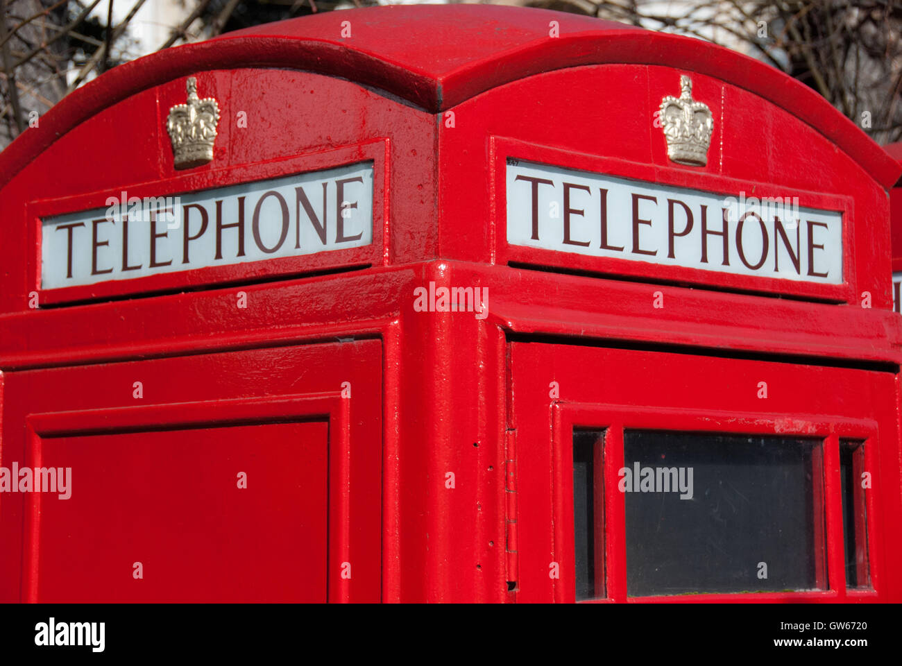 Typical london phone box. Detail Stock Photo Alamy