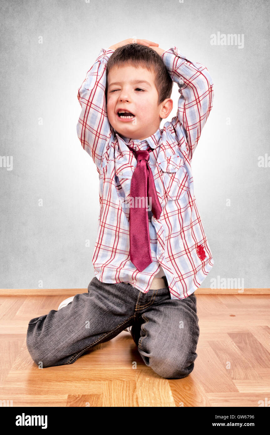 Boy with tie Stock Photo Alamy