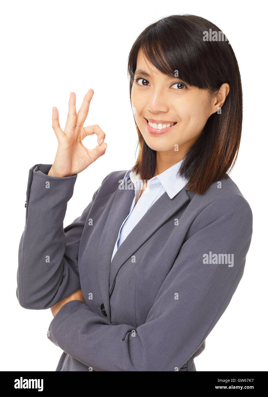Girl ok hand sign hi-res stock photography and images - Alamy
