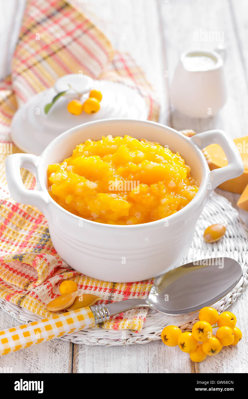 Pumpkin puree Stock Photo